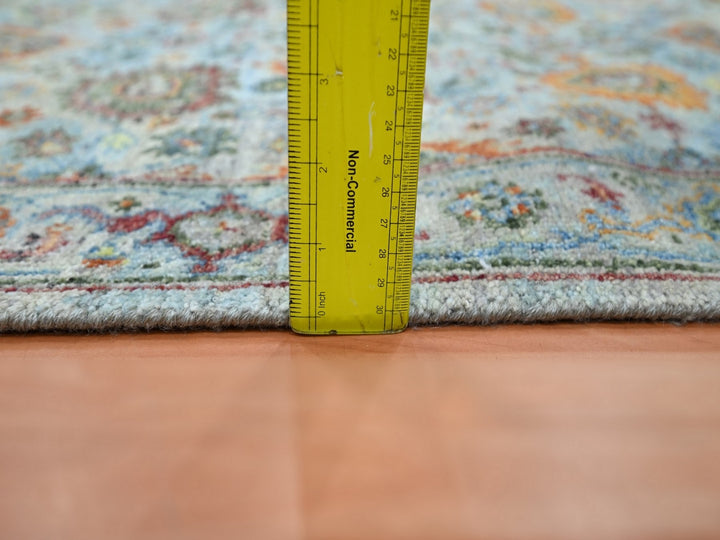 2'5" x 7'11" New Hand Knotted Blue Wool Runner Oriental Rug - MOA10275814