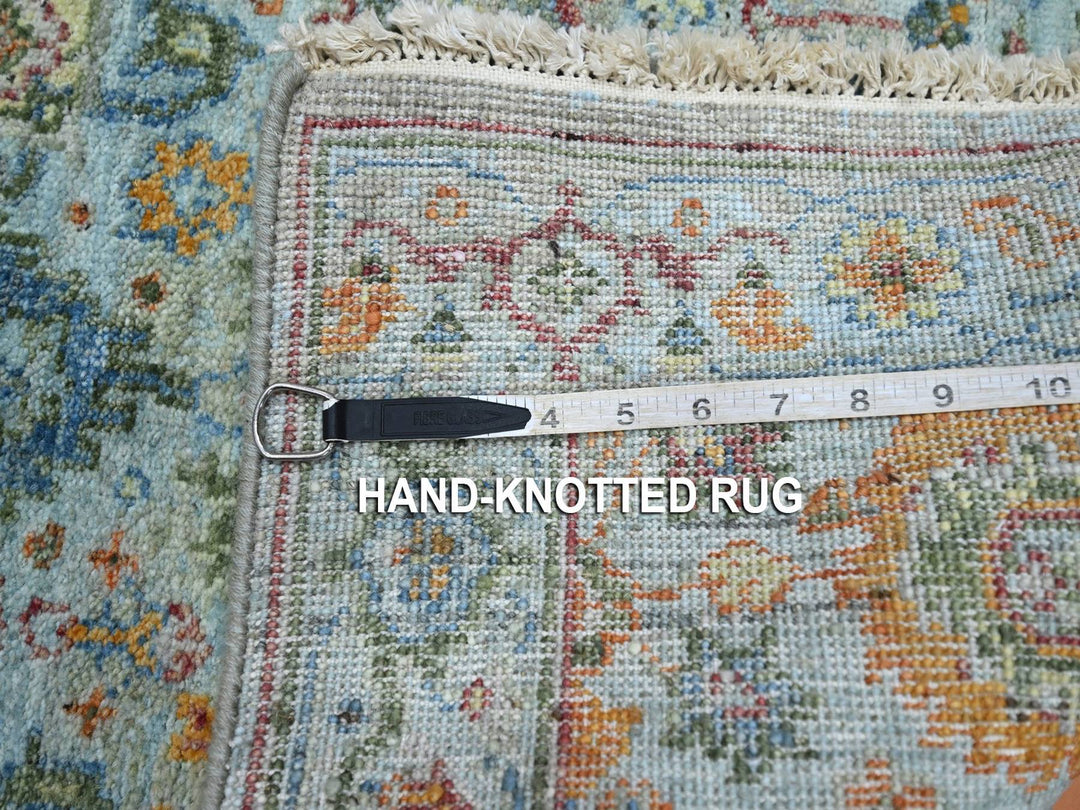 2'5" x 7'11" New Hand Knotted Blue Wool Runner Oriental Rug - MOA10275814