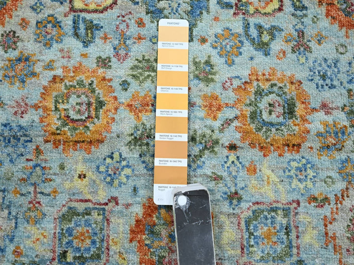 2'6" x 5'11" New Hand Knotted Blue Wool Runner Oriental Rug - MOA10275815