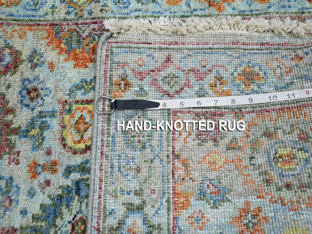 2'6" x 5'11" New Hand Knotted Blue Wool Runner Oriental Rug - MOA10275815