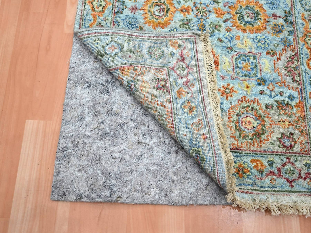 2'6" x 5'11" New Hand Knotted Blue Wool Runner Oriental Rug - MOA10275817