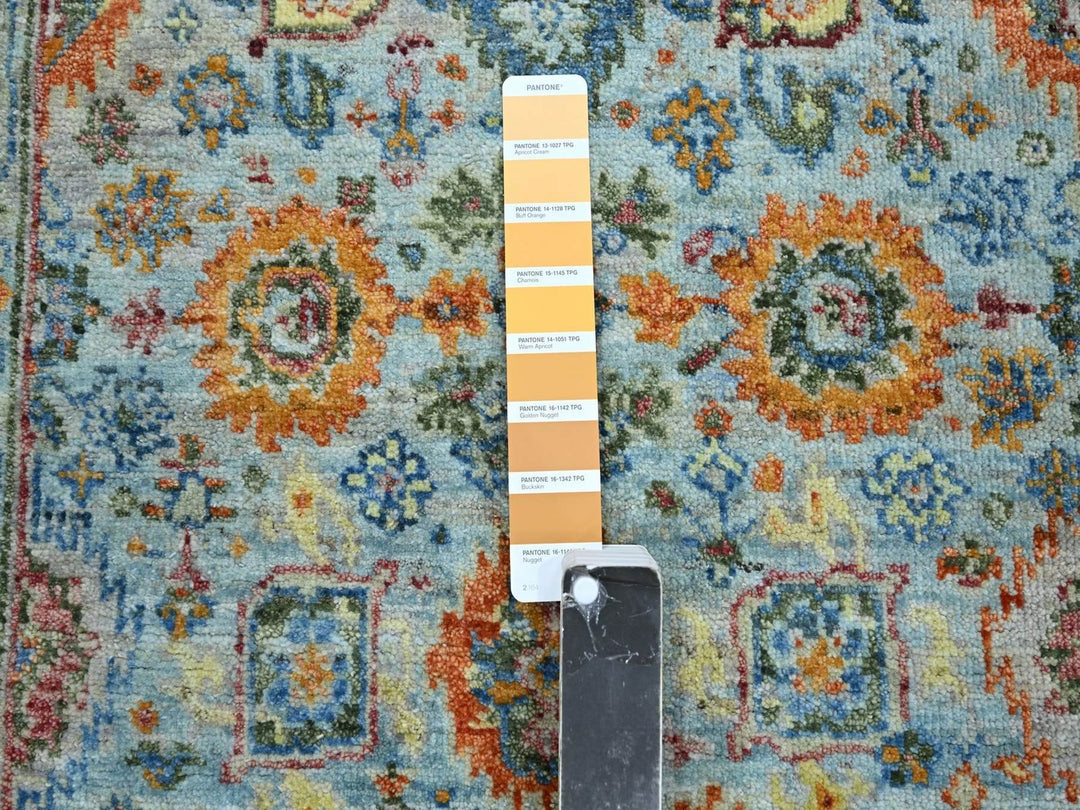 2'6" x 5'11" New Hand Knotted Blue Wool Runner Oriental Rug - MOA10275817