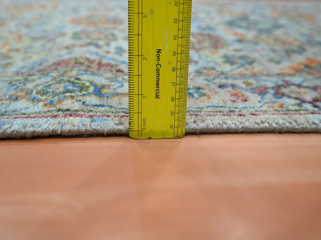 2'6" x 5'11" New Hand Knotted Blue Wool Runner Oriental Rug - MOA10275817