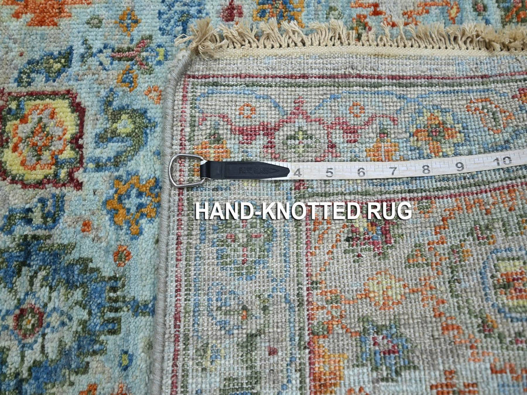 2'6" x 5'11" New Hand Knotted Blue Wool Runner Oriental Rug - MOA10275817