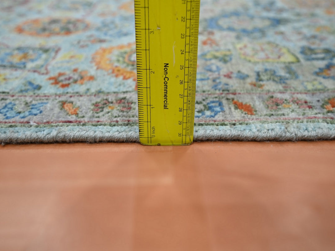 1'11" x 3'0" New Hand Knotted Blue Wool Rectangle Oriental Rug - MOA10275821