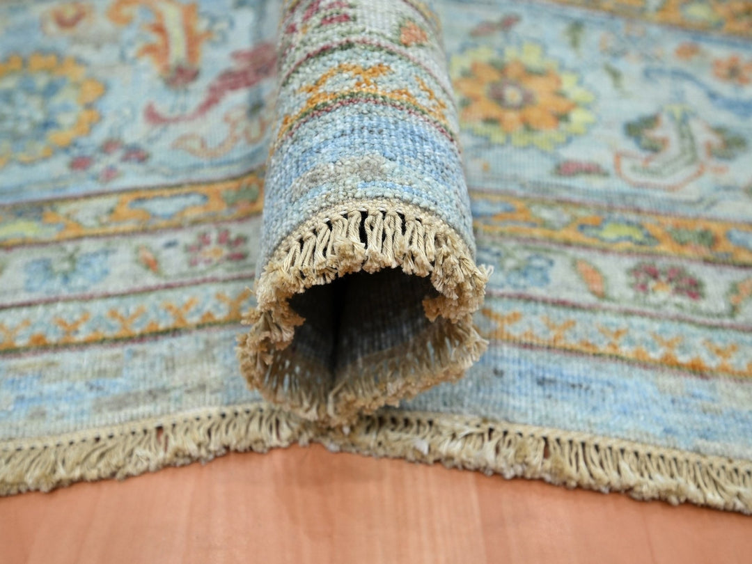 11'10" x 14'11" New Hand Knotted Blue Wool Rectangle Oriental Rug - MOA10275823