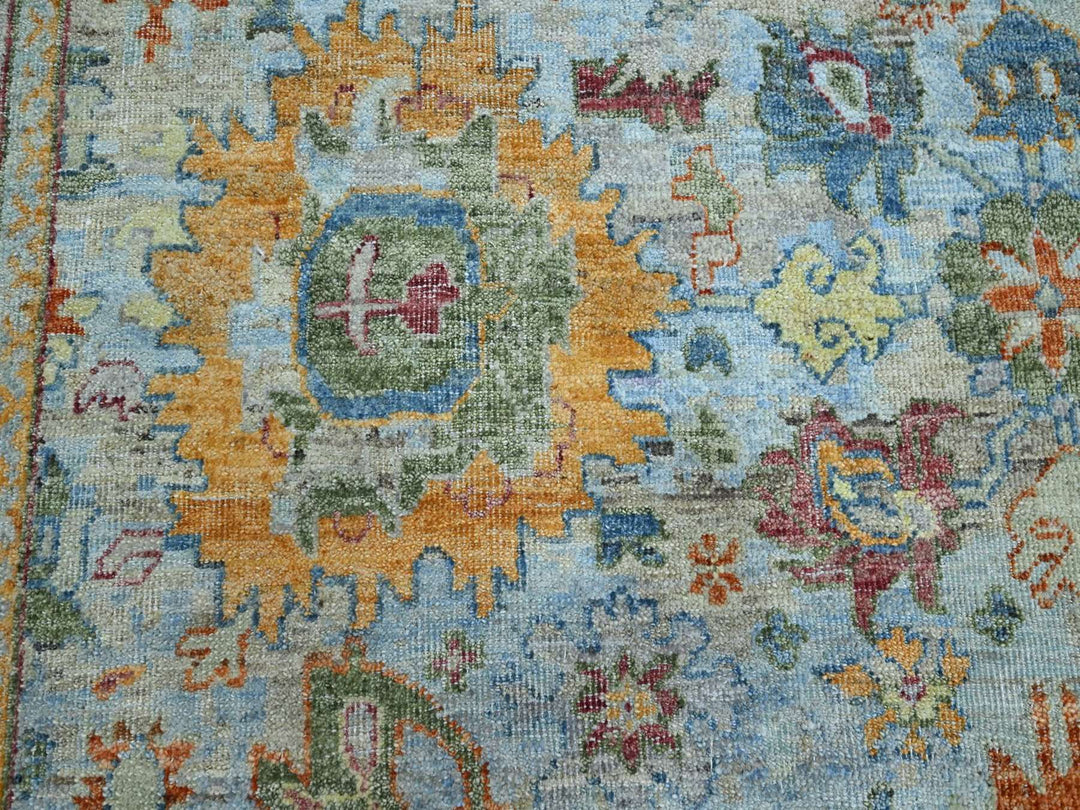 11'10" x 14'11" New Hand Knotted Blue Wool Rectangle Oriental Rug - MOA10275823