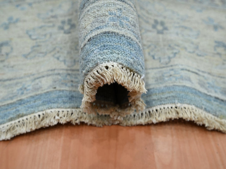 9'11" x 13'11" New Hand Knotted Blue Wool Rectangle Oriental Rug - MOA10275824