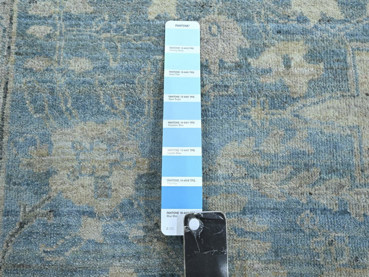 9'11" x 13'11" New Hand Knotted Blue Wool Rectangle Oriental Rug - MOA10275824