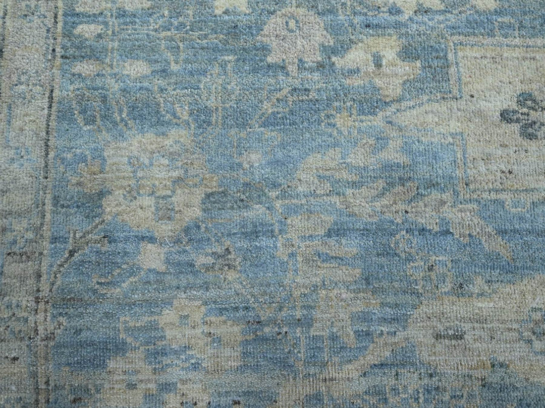 9'11" x 13'11" New Hand Knotted Blue Wool Rectangle Oriental Rug - MOA10275824