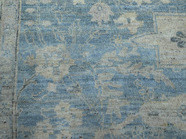 9'11" x 13'11" New Hand Knotted Blue Wool Rectangle Oriental Rug - MOA10275824