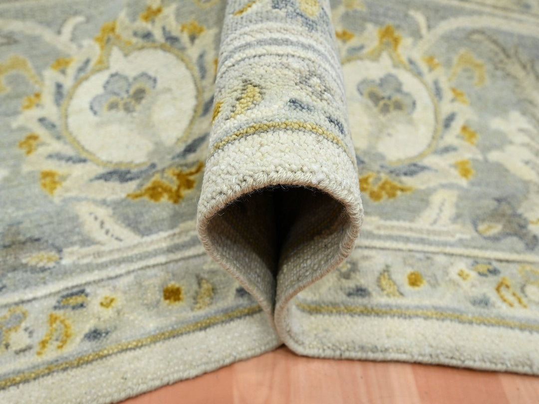 12'2" x 15'6" New Hand Knotted Ivory Wool Rectangle Oriental Rug - MOA10275825