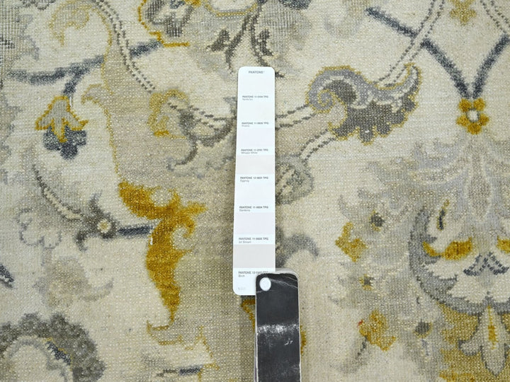 12'2" x 15'6" New Hand Knotted Ivory Wool Rectangle Oriental Rug - MOA10275825