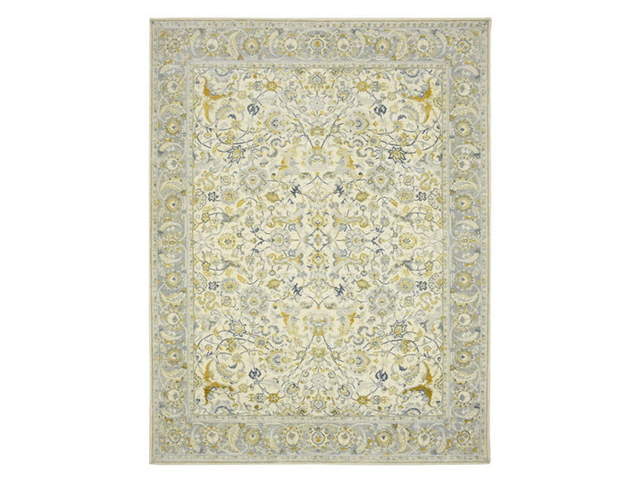 9'1" x 12'1" New Hand Knotted Ivory Wool Rectangle Oriental Rug - MOA10275826