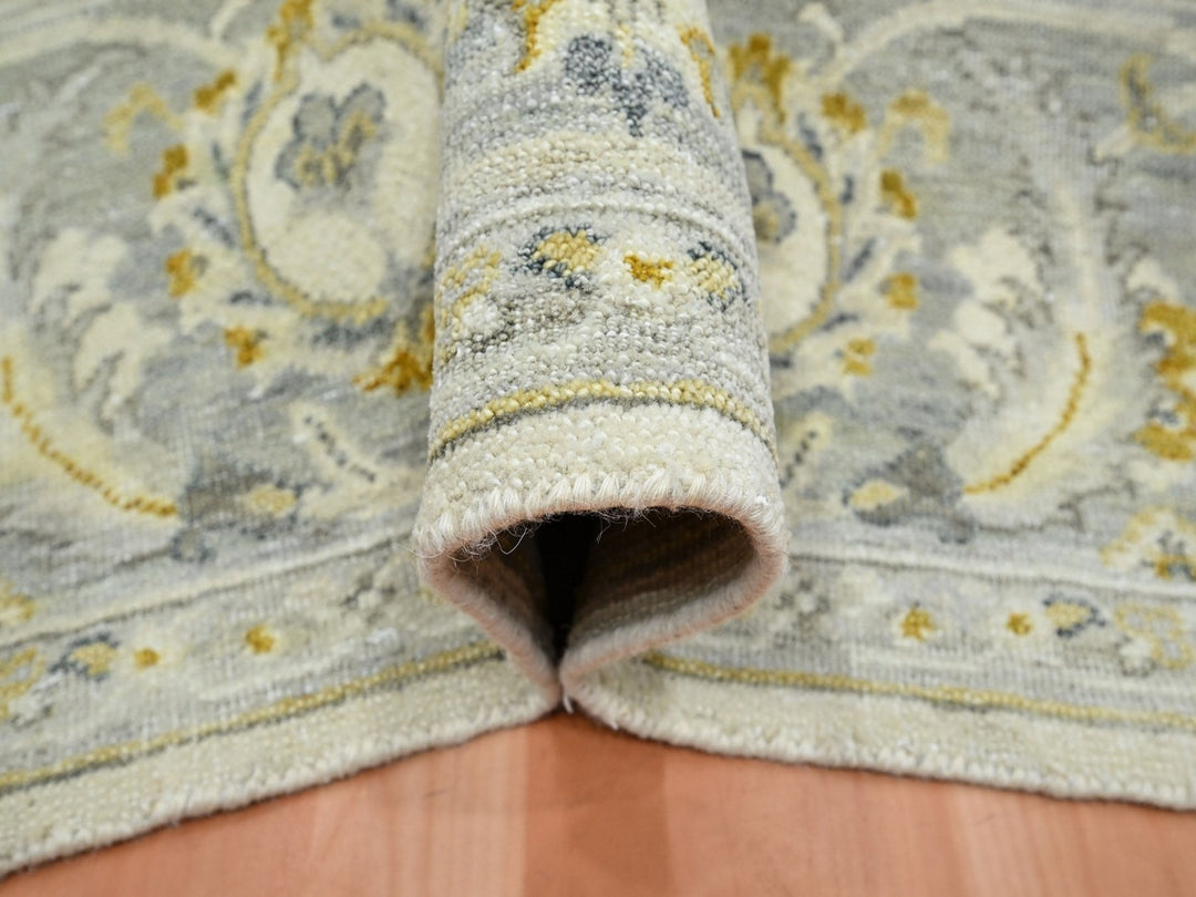 9'1" x 12'1" New Hand Knotted Ivory Wool Rectangle Oriental Rug - MOA10275826