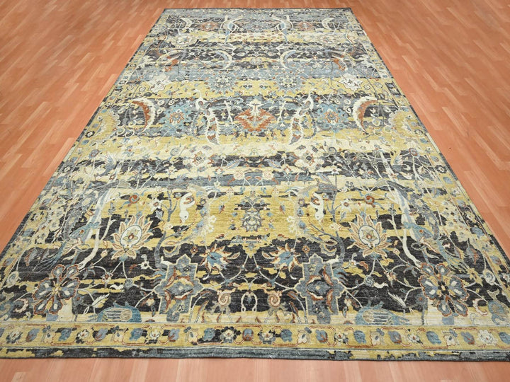 9'10" x 14'6" New Hand Knotted Brown Wool Rectangle Oriental Rug - MOA10275828