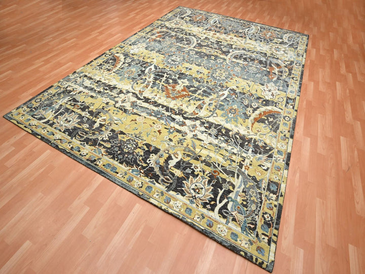 8'11" x 12'4" New Hand Knotted Brown Wool Rectangle Oriental Rug - MOA10275829