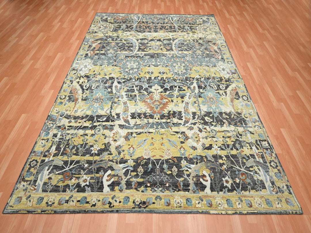 7'11" x 10'1" New Hand Knotted Brown Wool Rectangle Oriental Rug - MOA10275830