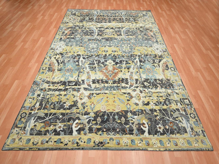 7'11" x 10'1" New Hand Knotted Brown Wool Rectangle Oriental Rug - MOA10275830