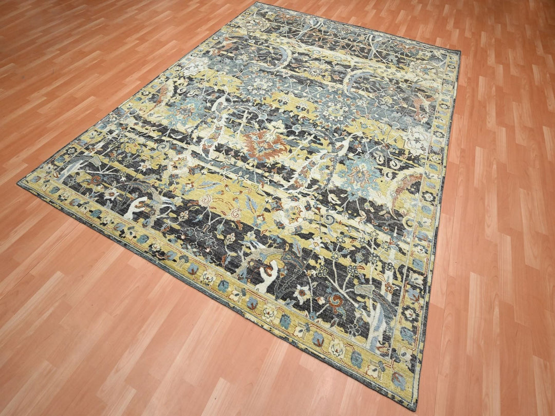 7'11" x 10'1" New Hand Knotted Brown Wool Rectangle Oriental Rug - MOA10275830