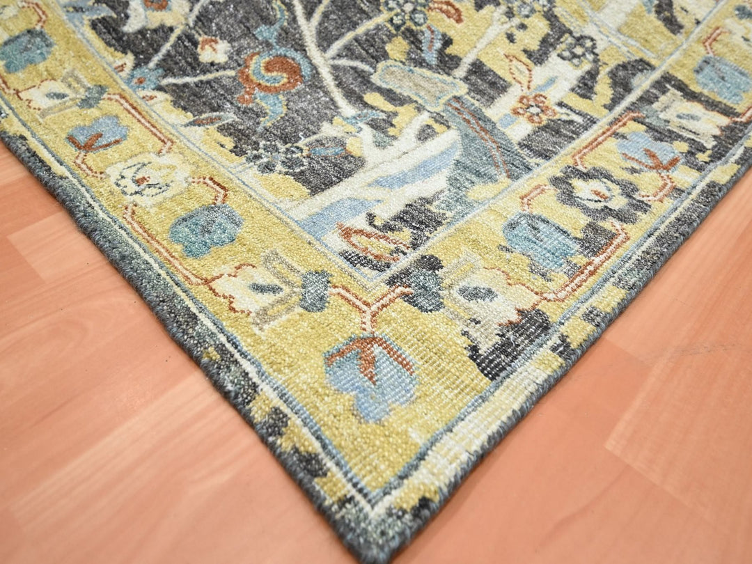 7'11" x 10'1" New Hand Knotted Brown Wool Rectangle Oriental Rug - MOA10275830