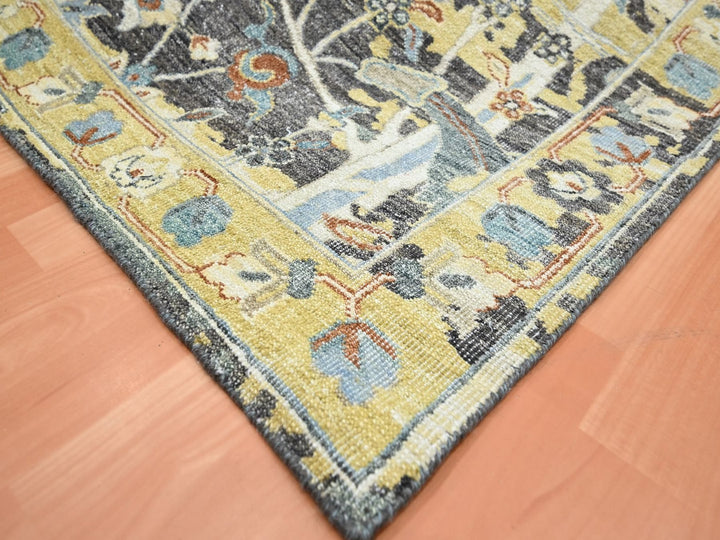 7'11" x 10'1" New Hand Knotted Brown Wool Rectangle Oriental Rug - MOA10275830