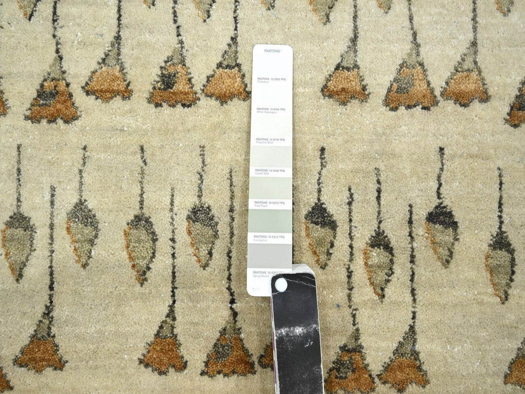 10'1" x 14'3" New Hand Knotted Brown Wool Rectangle Oriental Rug - MOA10275831