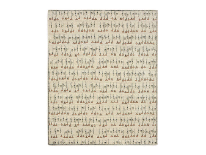 8'3" x 10'2" New Hand Knotted Brown Wool Rectangle Oriental Rug - MOA10275832