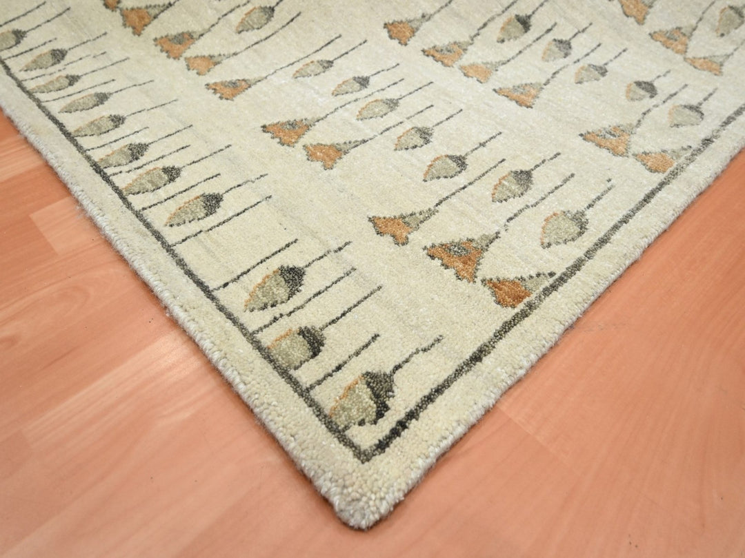 8'3" x 10'2" New Hand Knotted Brown Wool Rectangle Oriental Rug - MOA10275832