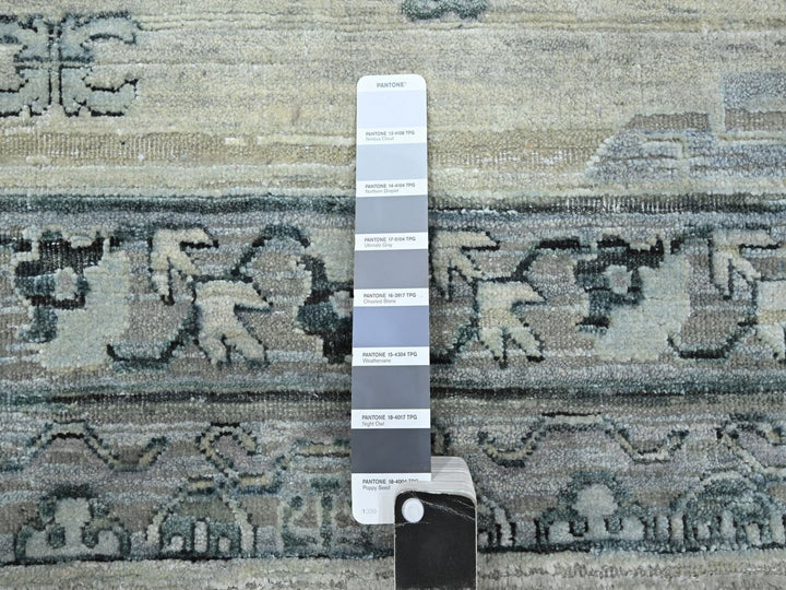 6'1" x 9'3" New Hand Knotted Beige Silk Rectangle Oriental Rug - MOA10275834