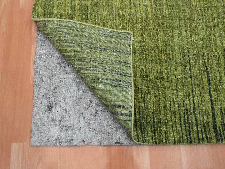 5'3" x 7'4" New Hand Knotted Green Wool Rectangle Oriental Rug - MOA10275837