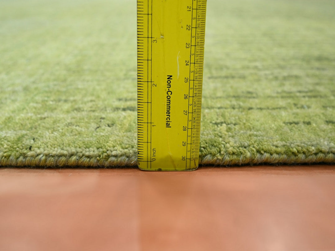 5'3" x 7'4" New Hand Knotted Green Wool Rectangle Oriental Rug - MOA10275837