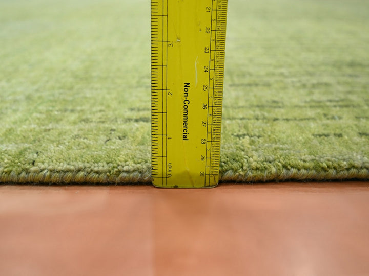 5'3" x 7'4" New Hand Knotted Green Wool Rectangle Oriental Rug - MOA10275837