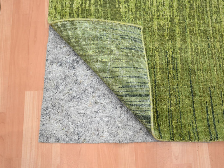 3'1" x 5'1" New Hand Knotted Green Wool Rectangle Oriental Rug - MOA10275838