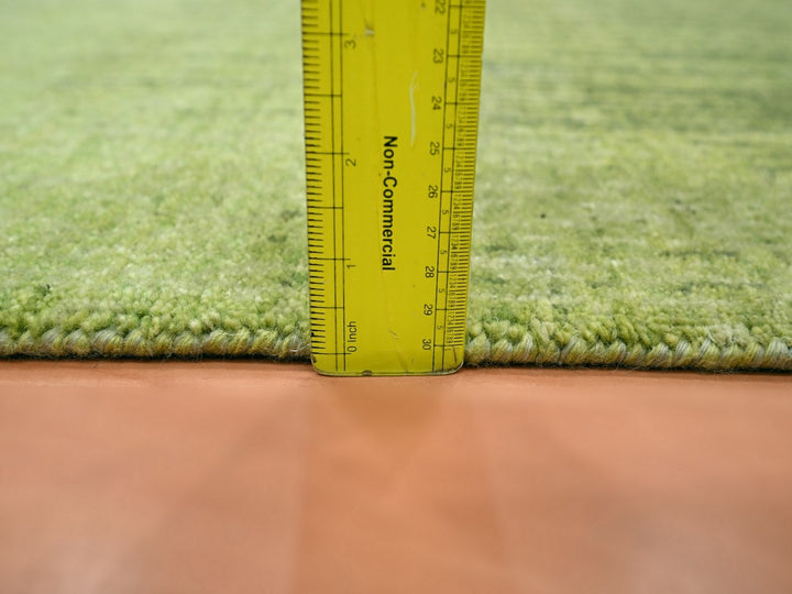 3'1" x 5'1" New Hand Knotted Green Wool Rectangle Oriental Rug - MOA10275838