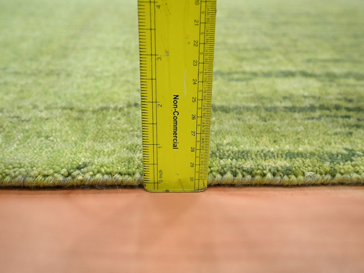 2'7" x 8'5" New Hand Knotted Green Wool Runner Oriental Rug - MOA10275839