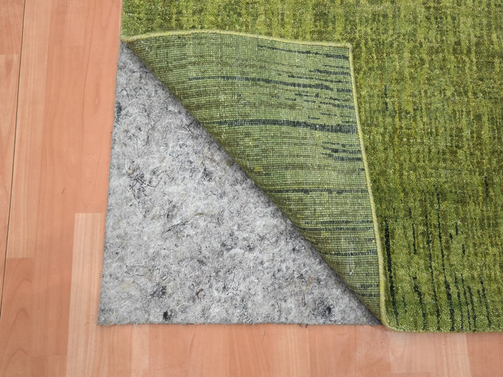 2'6" x 6'2" New Hand Knotted Green Wool Runner Oriental Rug - MOA10275841