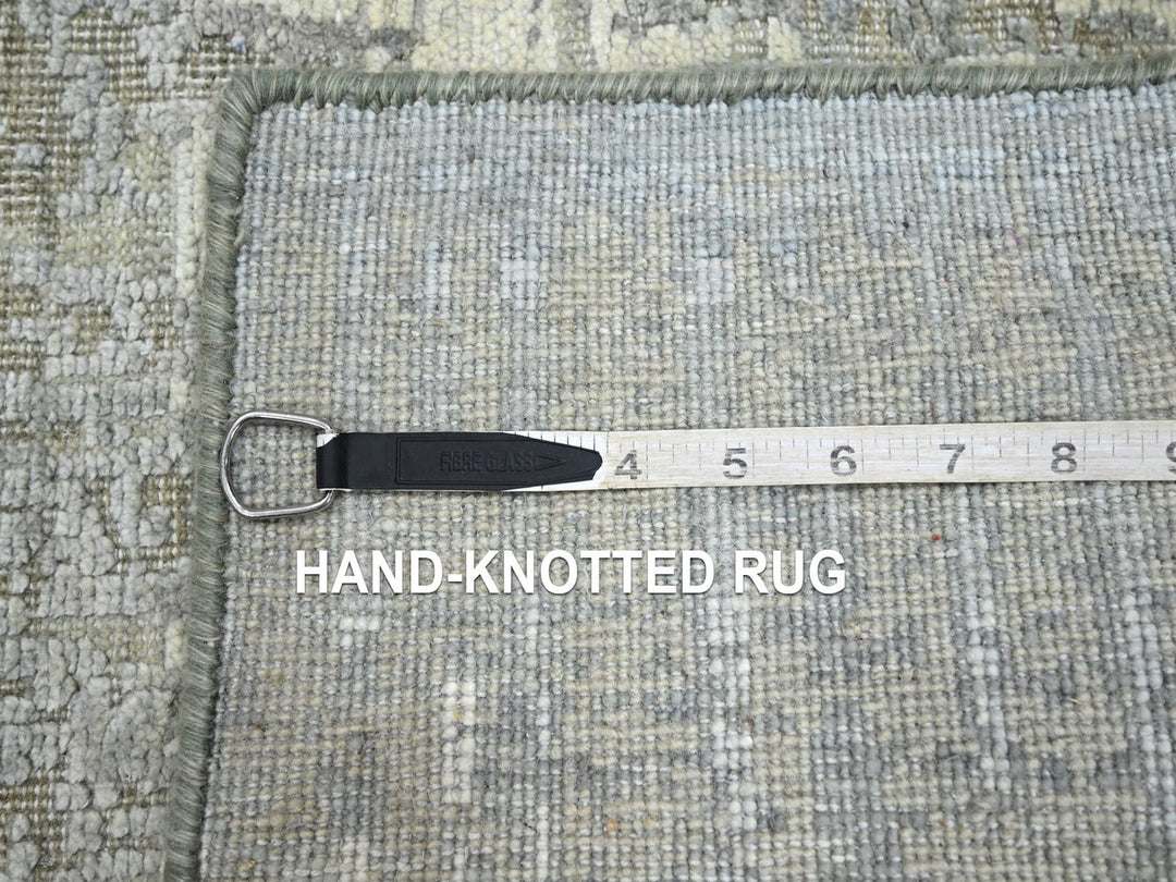 3'0" x 4'11" New Hand Knotted Grey Wool & Silk Rectangle Oriental Rug - MOA10275848