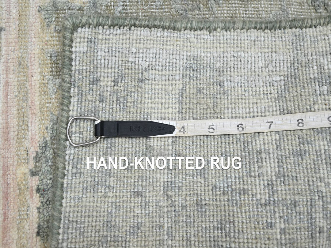 2'0" x 2'10" New Hand Knotted Grey Wool & Silk Rectangle Oriental Rug - MOA10275850