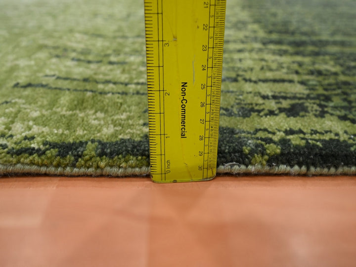 2'0" x 3'0" New Hand Knotted Green Wool Rectangle Oriental Rug - MOA10275852