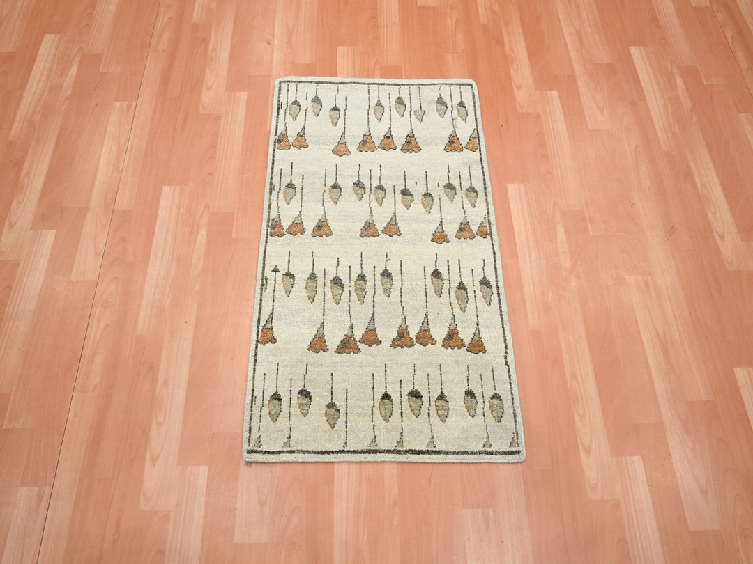 2'1" x 3'5" New Hand Knotted Brown Wool Rectangle Oriental Rug - MOA10275853