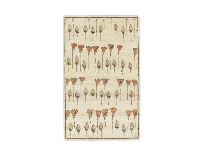 2'1" x 3'6" New Hand Knotted Brown Wool Rectangle Oriental Rug - MOA10275854