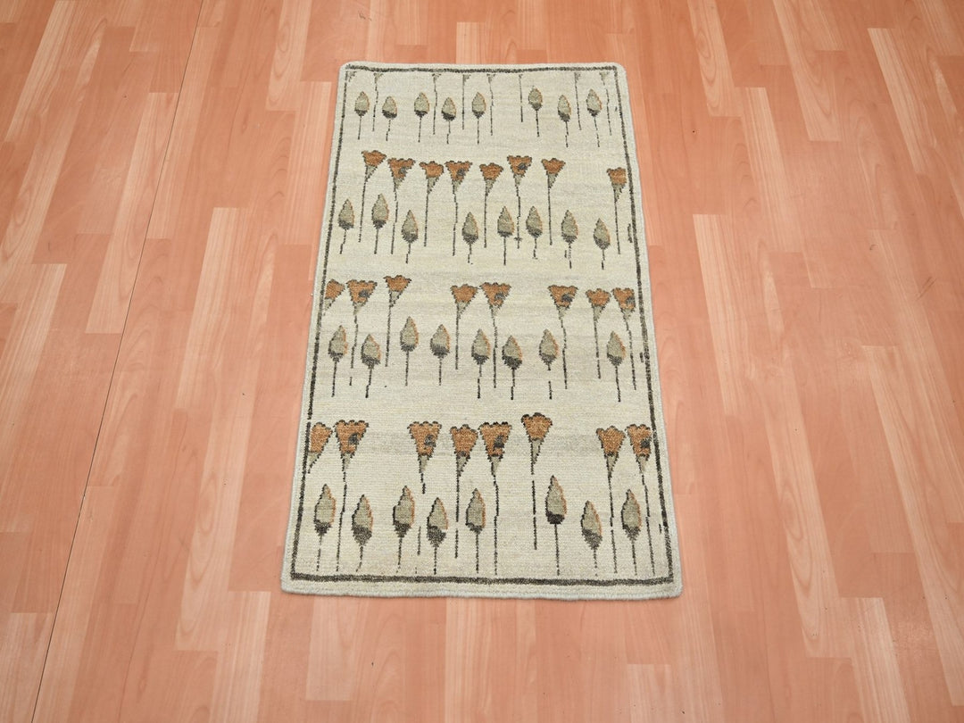 2'1" x 3'6" New Hand Knotted Brown Wool Rectangle Oriental Rug - MOA10275854