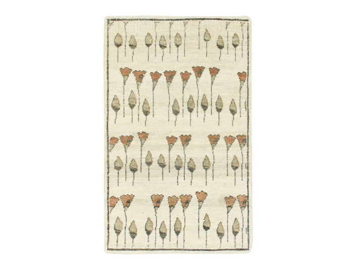 2'2" x 3'5" New Hand Knotted Brown Wool Rectangle Oriental Rug - MOA10275855