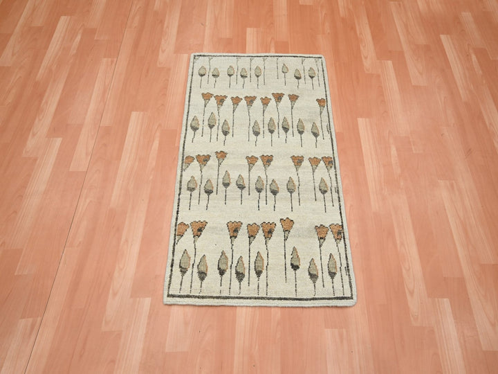 2'2" x 3'5" New Hand Knotted Brown Wool Rectangle Oriental Rug - MOA10275855