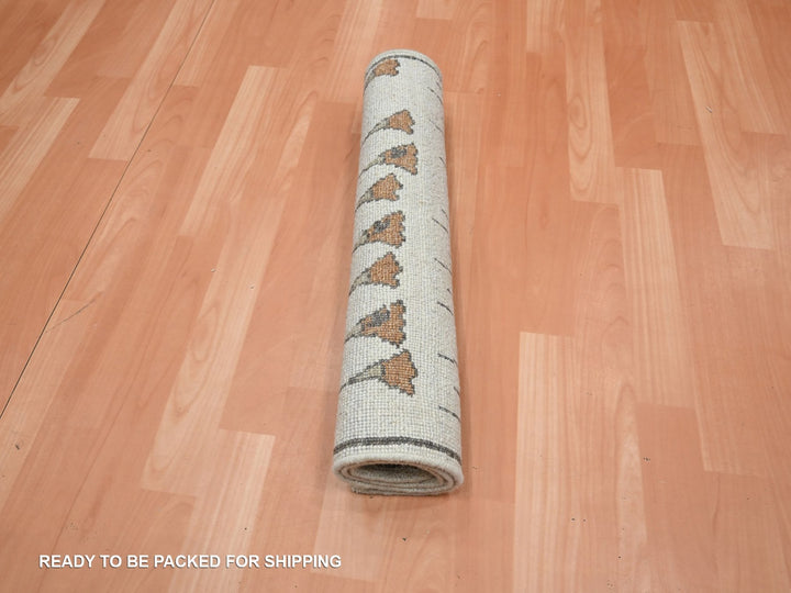 2'2" x 3'5" New Hand Knotted Brown Wool Rectangle Oriental Rug - MOA10275855