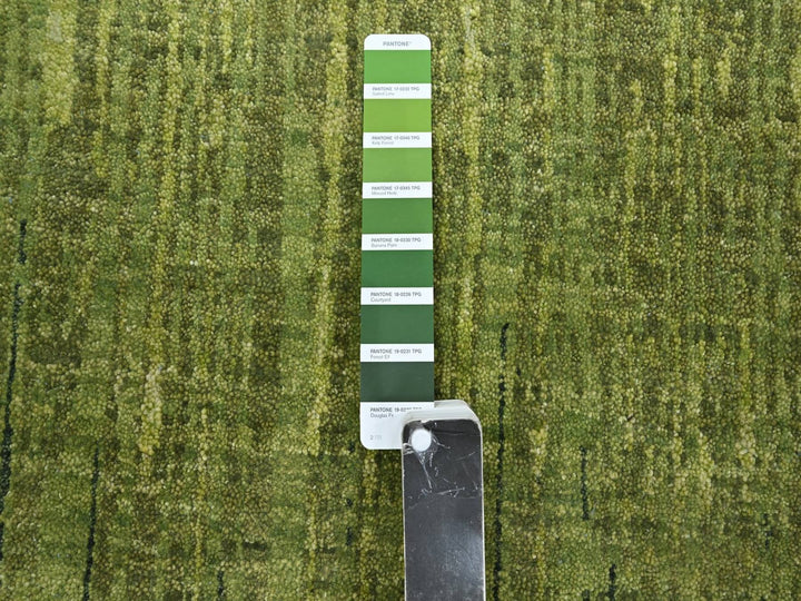 9'11" x 9'11" New Hand Knotted Green Wool Round Oriental Rug - MOA10275857