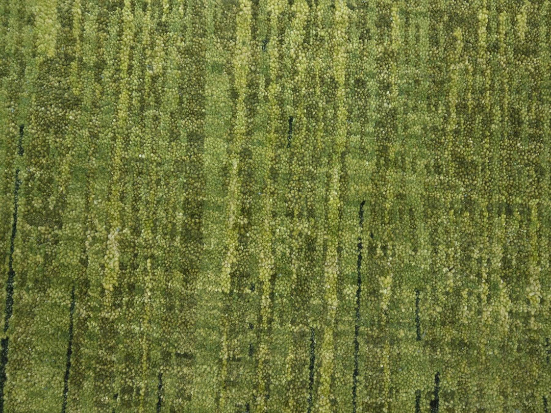 9'11" x 9'11" New Hand Knotted Green Wool Round Oriental Rug - MOA10275857