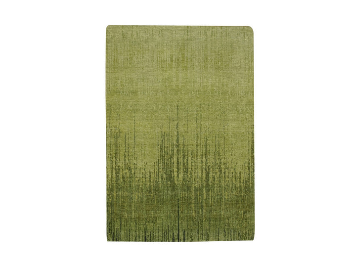 4'1" x 6'3" New Hand Knotted Green Wool Rectangle Oriental Rug - MOA10275860