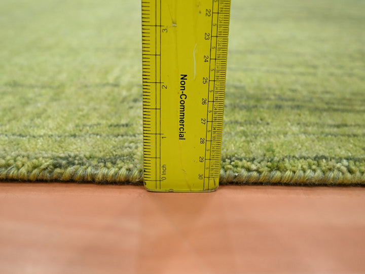 4'1" x 6'3" New Hand Knotted Green Wool Rectangle Oriental Rug - MOA10275860